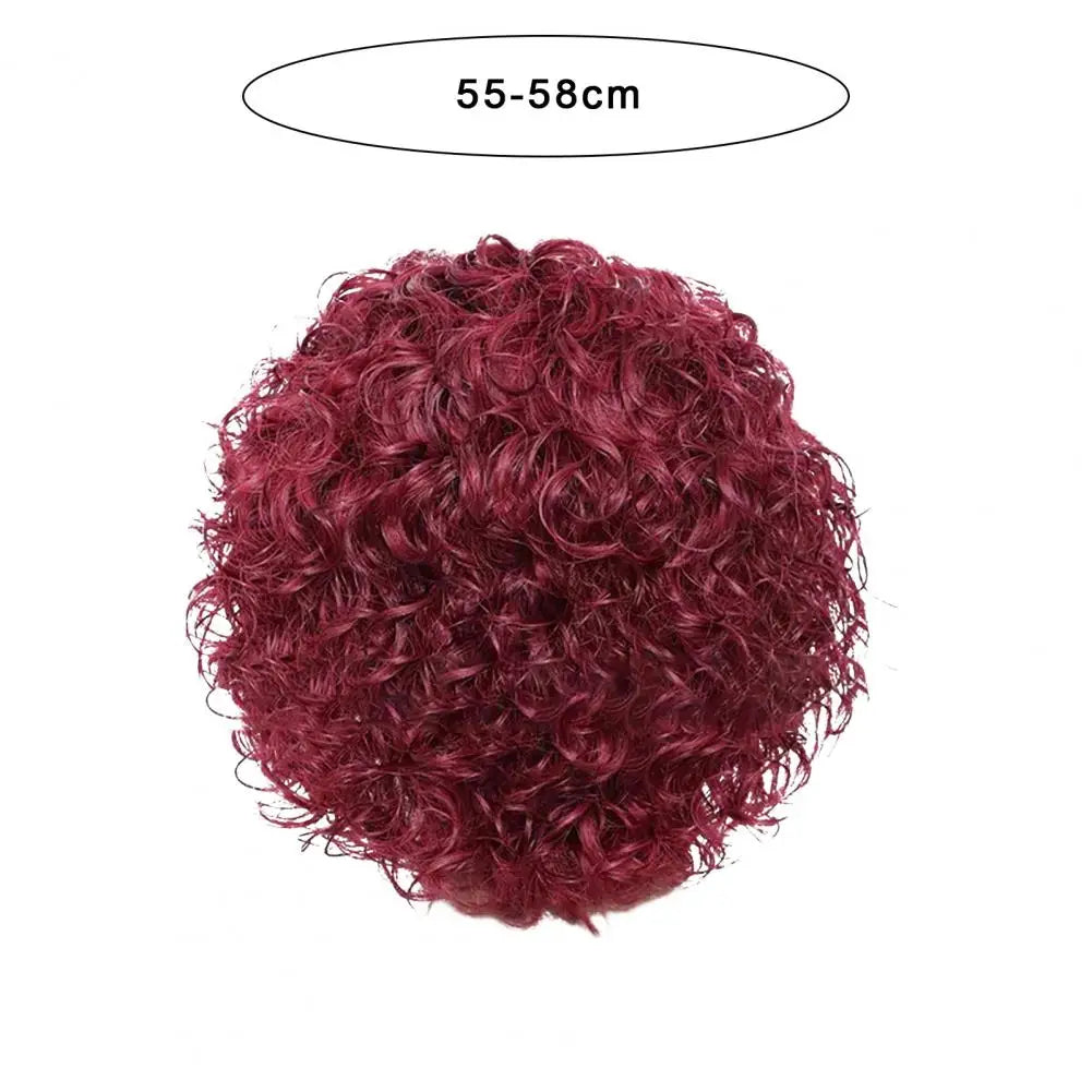 Short Wine Red Curly Wig