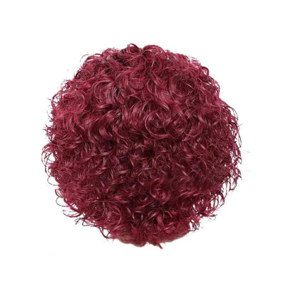 Short Wine Red Curly Wig