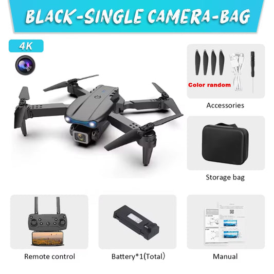 E99Pro Drone HD Professional 4K Drone Dual Camera WIFI Fpv Aircraft Quadcopte Obstacle Avoidance Aerial Photography Drone